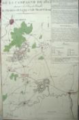 Wellington and Waterloo litho plan of the area surrounding the Battlefield of Waterloo as it was