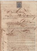Slavery – Chinese Slavery in Cuba rare contract for a Chinese slave worker dated 1877 partially