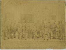 India photograph showing Sikh and Indian Soldiers c1890s somewhat faded but an early image.