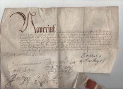 Obligation Bond 1615 attractive document on a single leaf of vellum dated 1615 being an obligation