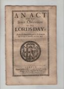 English Civil War The Lord’s Day Observance Act – Oliver Cromwell An Act for the Better Obervation