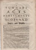 Scotland – Reign of Charles II – Scotland and the Act of Union – Papists Summary of the Acts of