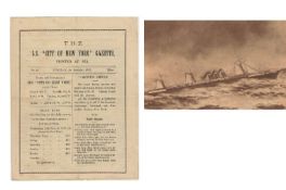 Maritime edition of the ‘SS City of New York Gazette’ printed at sea and dated December 1st 1891 4pp