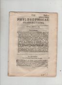 Science good copy of Philosophical Transactions for March 16th 1667 unbound 15pp in fine condition