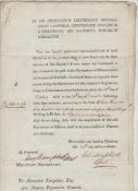 Wellington and Waterloo – autograph – Sir Colin Campbell fine document signed as Commander of His