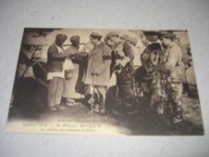 India postcard showing Sikh soldiers in France meeting King George V during WWI