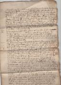 Thomas Fairfax – [Parliamentary Commander in the Civil War] ms document being an abstract of title