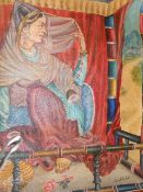 India – original painting by the celebrated Punjab artist Amolak Singh showing a Punjabi Princess