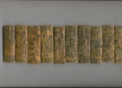 Oriental Art – Chinese a fine example of a Chinese Bone Book comprising 10- panels each