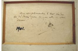 Autograph – art and artists – James McNeil Whistler brief autograph note signed with his butterfly