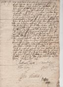 Hertfordshire – Buntingford – licence for an alehouse fine and unusual ms document dated 1608