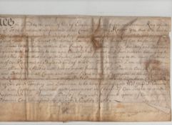 America – James II – New England 1686 fine ms document dated 1686 being a warrant in the name of