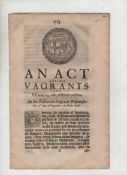 English Civil War – the Protectorate An Act against Vagrants and wandering idle dissolute persons