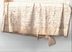 Elizabeth I – Lincolnshire indenture on vellum from her Reign dated October 2nd 1595 for lands in