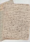 Worcestershire – Defford manuscript notes dated 1807 concerning the estate of Edmund Taylor of