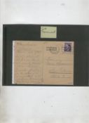 WWII – The Holocaust a letter written from the Theresienstadt Ghetto in Czechsolovakia– written on a