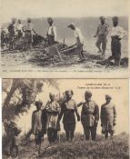 India WWI postcard – Sikhs Digging Trenches in France – two antique postcards showing Sikhs in