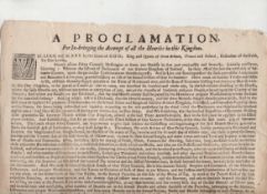 William and Mary – Scotland printed proclamation dated 1690 issued in their joint roles as King