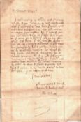 Love letter 1686 delightful and most attractive letter written by a Philip Williams to his future