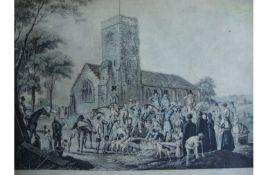 Ephemera – original print – Fox Hunting –Shropshire ‘The whimsical scene of the Burial of Tom