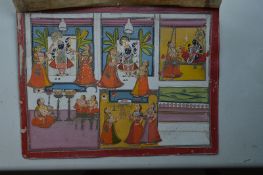 Indian Miniature Painting c18th c a fine depiction of the God Krishna being given offerings by