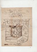 Dorset – Heraldry pen and ink draft sketch for the proposed coat of arms of ‘Symons’ sent in the