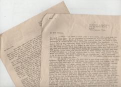 WWII – North Africa Campaign two cyclostyled transcripts of letters sent to Lt Col B Mayfield of 2nd