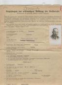 WWII – The Holocaust – The interrogation of a Jewish Doctor rare printed form being the