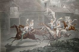 Ephemera – original prints – Horse Racing The First Steeplechase on Record set of four aquatints