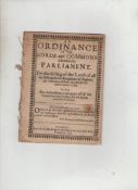 English Civil War – An Ordinance of the Lords and Commons assembled in Parliament for the selling of