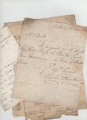 Miscellaneous letters group of approx 12autograph letters mostly 19th c including two by the Earl of
