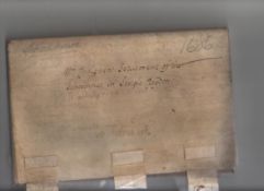 Buckinghamshire – Steeple Claydon fine document on a single leaf of vellum dated 1686 being the