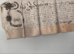 Cheshire – Lymm – 1663 indenture between John Perewill and John Leigh dated 1663 for land in Lymm.