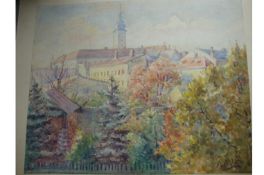 Attributed to Hitler Kloster im Herbst shows a monastery probably in Lower-Austria in autumn. Approx