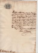 Cuba – Cigar trade fine ms document signed by the Count of Villaneuva in Cuba dated 1837 and