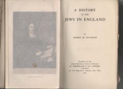 Judaica A History of the Jews in England by A M Hyamson Macmillan 1907 generally good condition