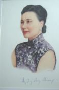 Autographs – Soong May-ling Madame Chiang Kai-Shek fine portrait showing her hs looking seriously to