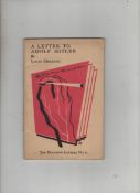 Judaica A letter to Hitler by Louis Golding 1932 published by the Hogart Press. 8vo 28pp plus cover.