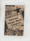 Socialist/Communist history- an original copy of the Manifesto of the National Hunger March &