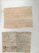 An original muster roll from the American War of Independence ms document on a slip of paper