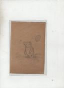 Autograph – original art – literature – Winnie the Pooh – E H Shepherd an original sketch of