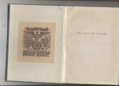 Bearing Hitler’s bookplate WWII – Adolf Hitler Heer^ Flotte under Luftwaffe^ blue cloth boards^