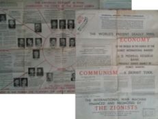 Judaica – anti-Semitic^ Anti-Zionist fold out poster. The World`s Present Deadly Peril – The Key