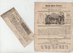 Lottery Ticket 1788 original lottery ticket for the State Lottery for 1788 being a fourth part