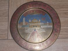 India – Golden Temple at Amritsar a brass plate showing the Golden Temple produced probably in the