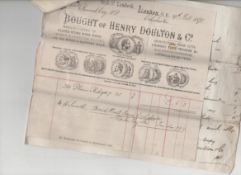 Ephemera – Receipt – potteries – Doulton & Co two receipts from Henry Doulton & Co dated 1878 for