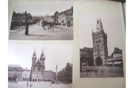 Photos album c late 19th c with views mainly in Europe including views of Nuremberg^ Prague^