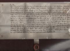 Berkshire – Moulesford 1485 fine Medieval document on a single leaf of vellum approx 31x15cm^ with