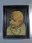Gandhi one of the finest paintings of Mahatma Gandhi c1940 to come to the Market^ the detail is very