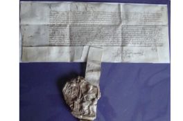 Edward VI – Oxfordshire – Manor of Huntercombe fine document in his name^ dated 1550^ bearing a